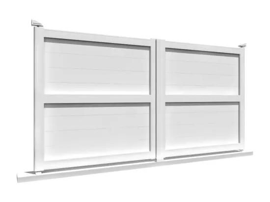 Portail double battant motorisé plein L 4000 x H 1757 mm - Blanc satiné RAL9010