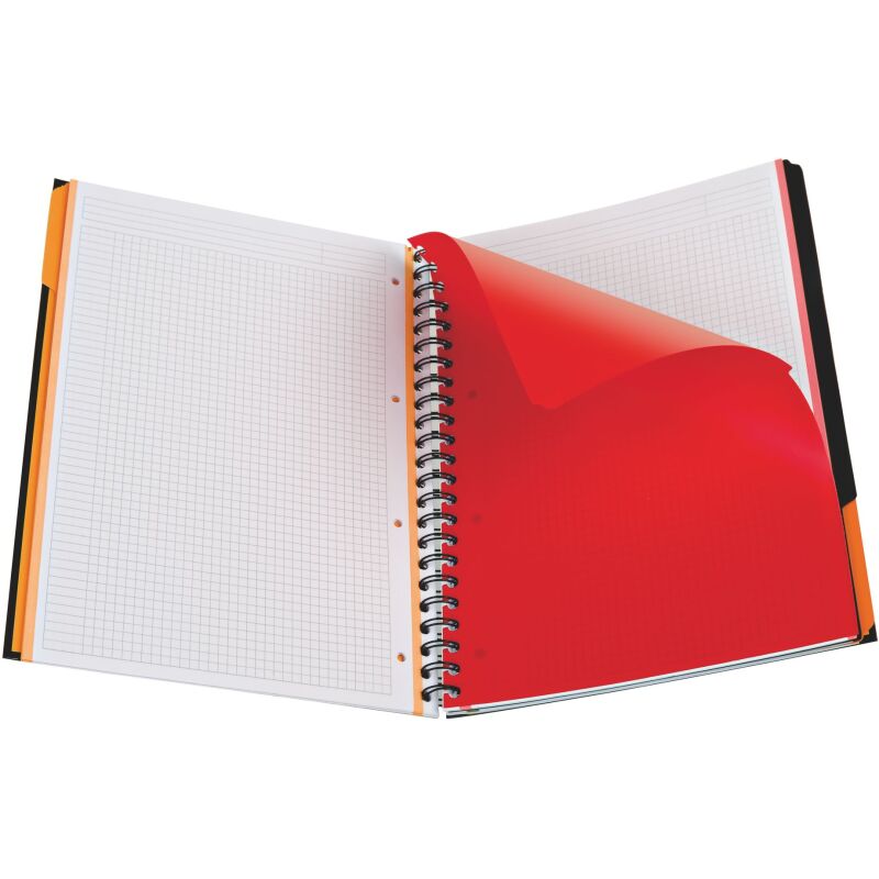 Cahier spirale Filingbook Oxford International A+ 23,3 x 29,8 cm - perforé 4 trous - petits carreaux - 200 pages