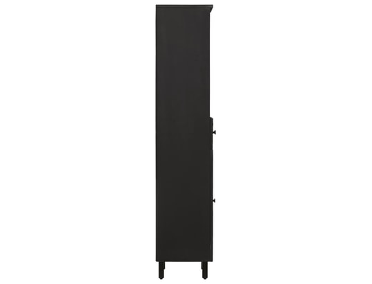 VIDAXL - Armoire de salle de bain noir 38x33x160 cm bois massif mangu...