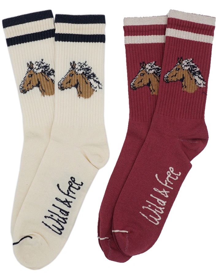 Strümpfe HORSE 2er Pack in weiß/heiderose