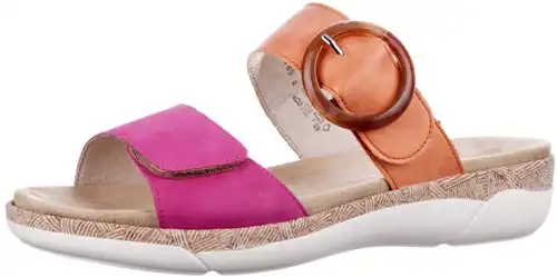 Remonte oranje/paars combi R6858-38 - maat 37 slipper oranje/paars combi - maat 37 Calandschoen