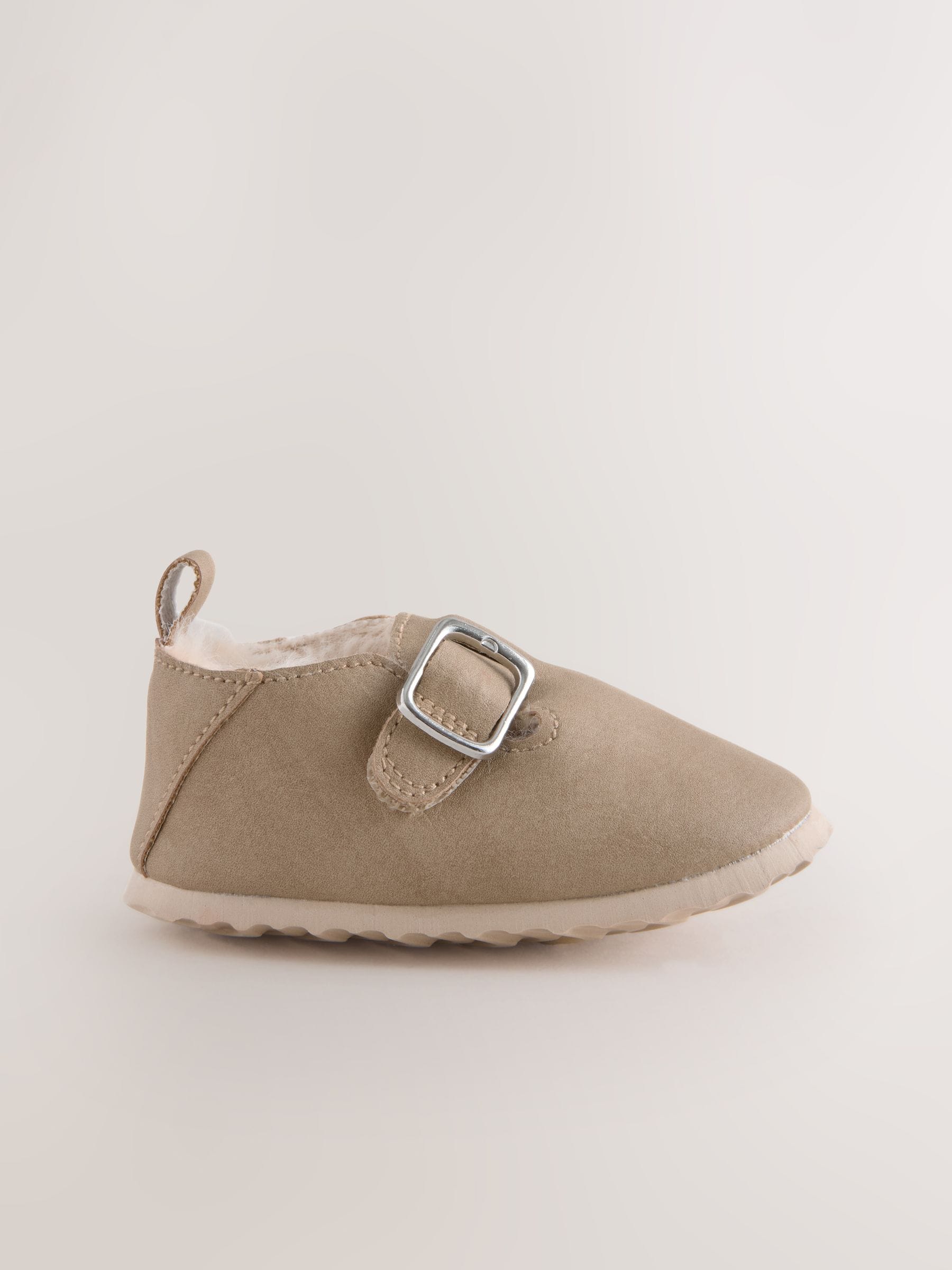 Beige - Babyklompjes met imitatiebontvoering (0-24maanden)