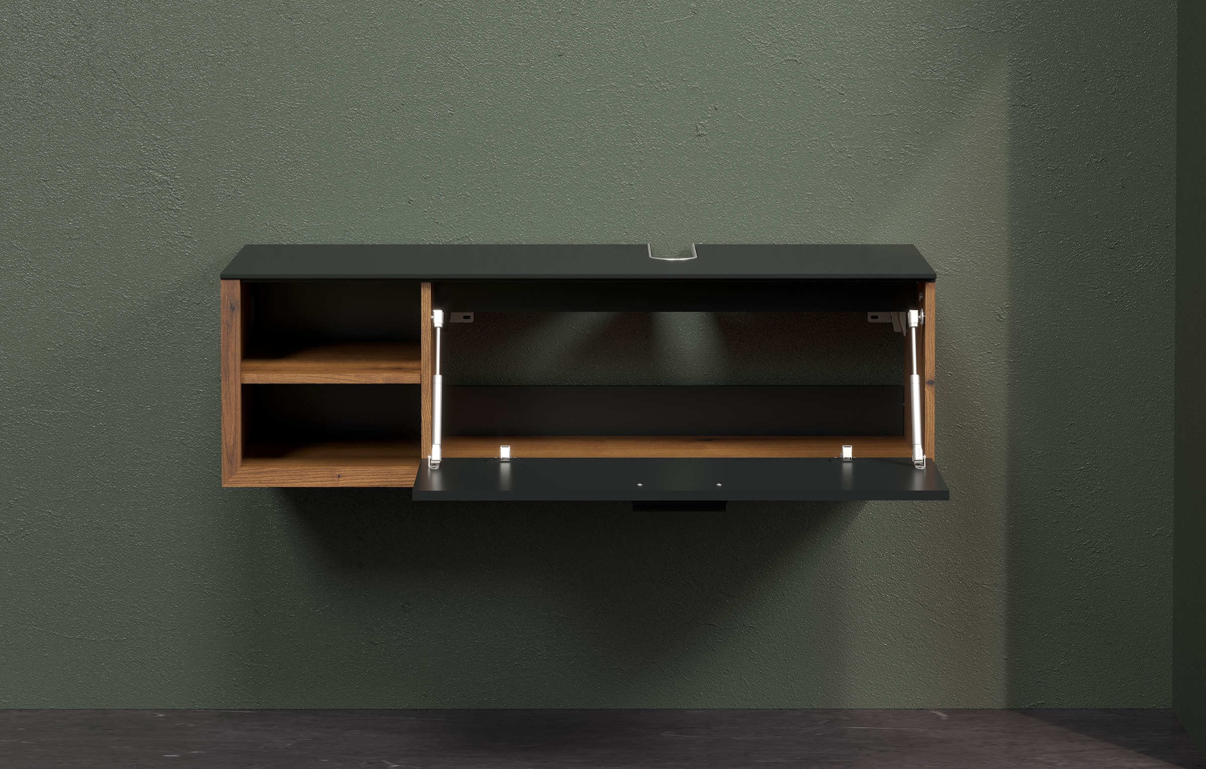 welltime Waschbeckenunterschrank »Premont« 1 Stk. tlg. Hängender Waschtisch mit Siphonausschnitt - (B/T/H) 120/45/36 cm