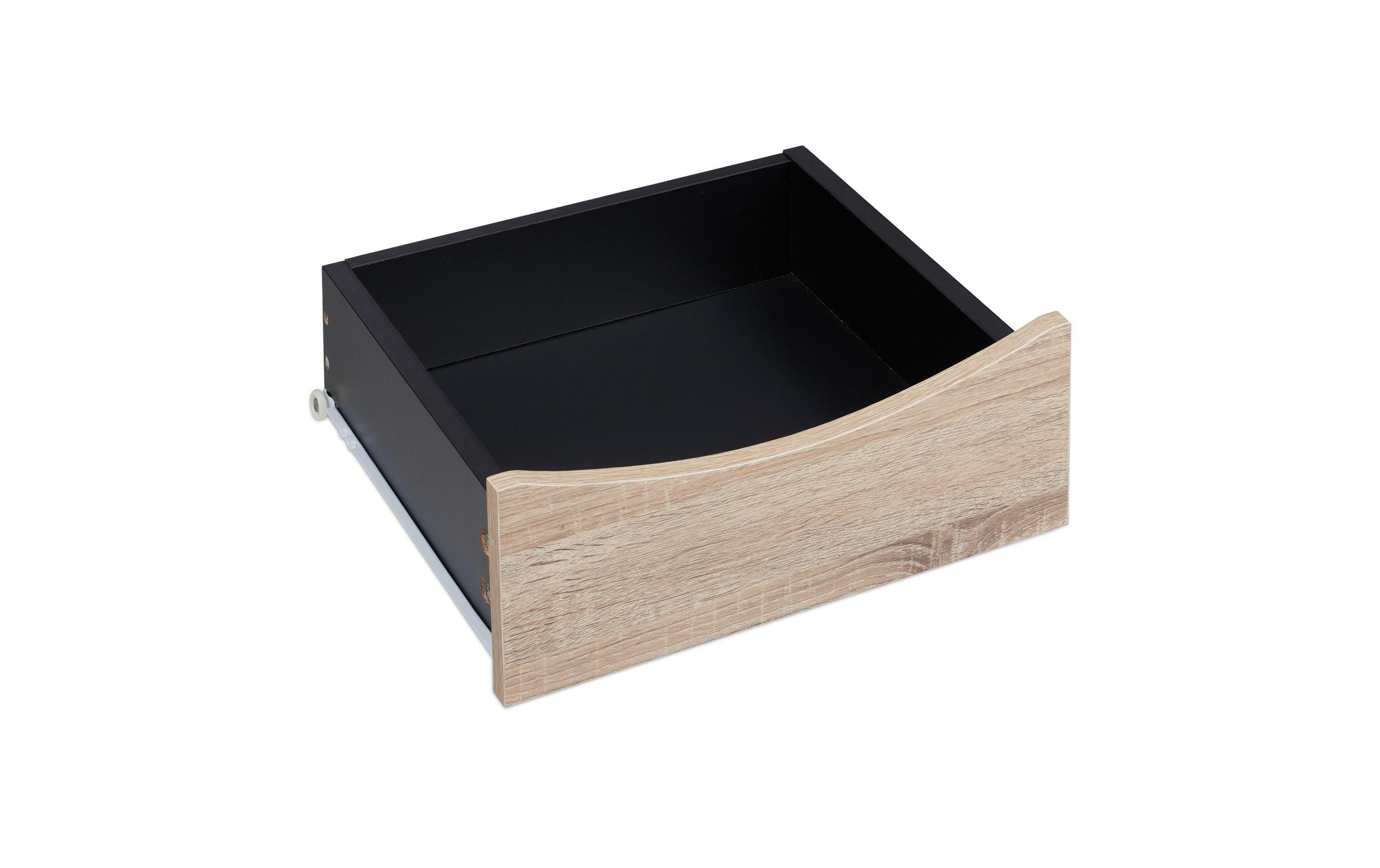 Nachttisch mit 1 Schublade 50 x 39 cm, Nature/SchwarzNachtschrank