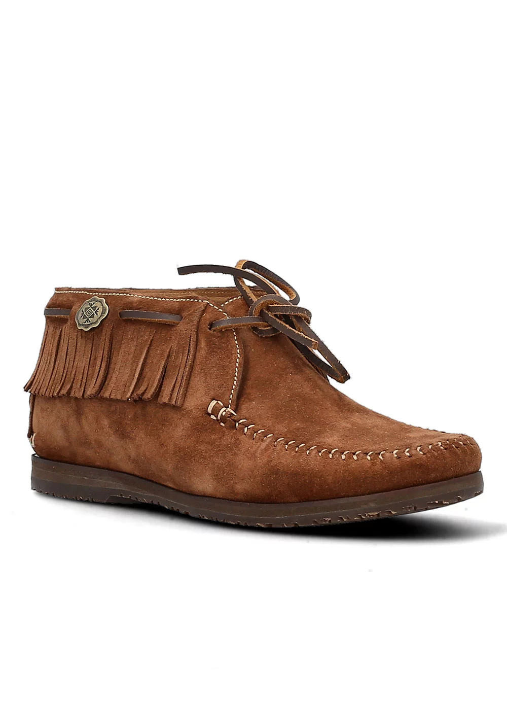 BOOTS LOW FRINGE BOOTEE VELOURS NOISETTE