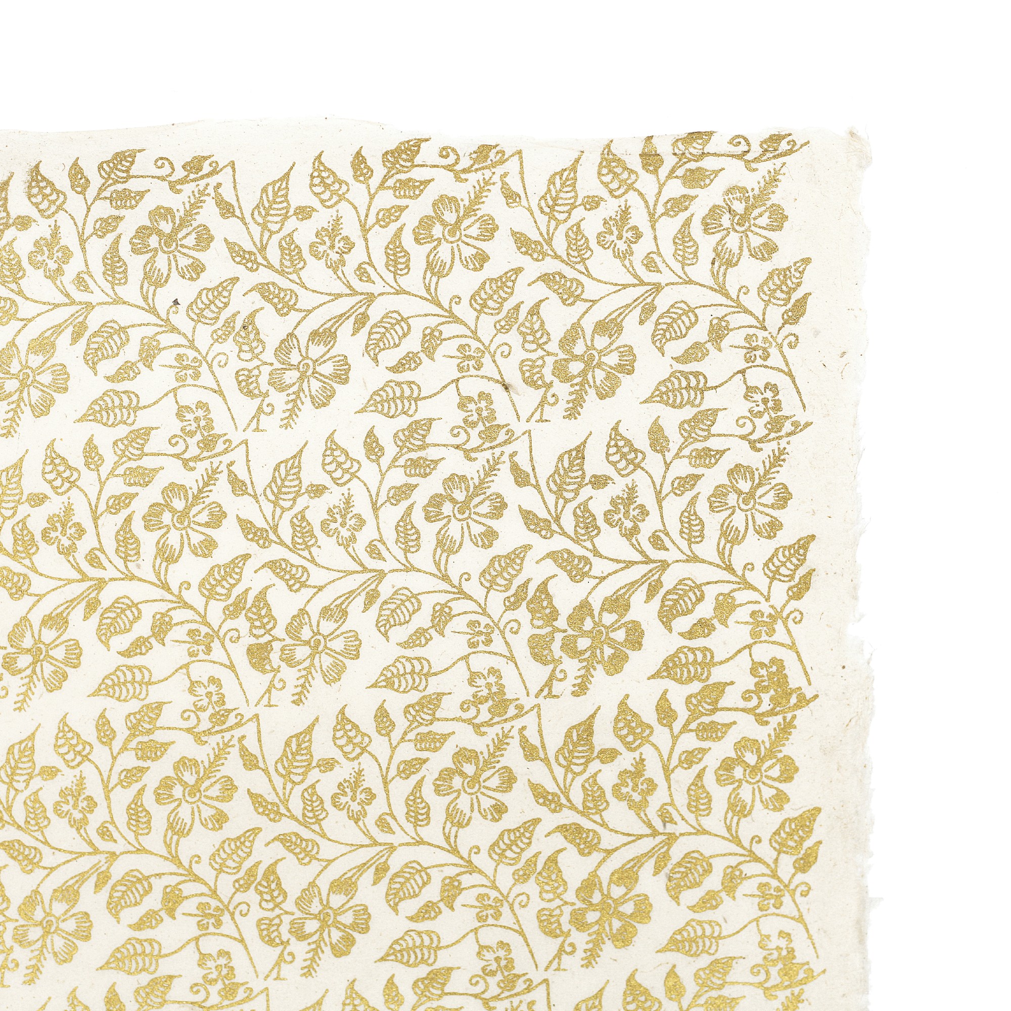 Geschenkpapier 'Blumen', weiß-gold, T 76 cm, B 51 cm günstig bestellen
