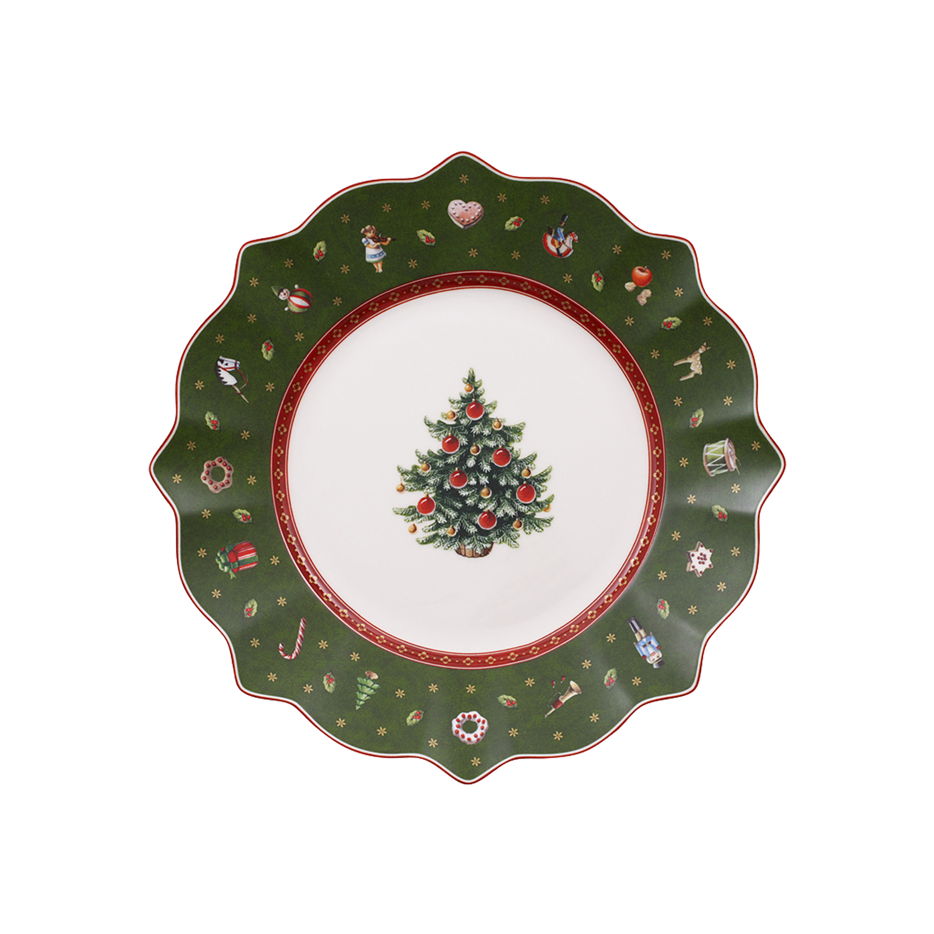 Toy's Delight Appetizer and dessert plate Green, 9.7'', Premium Porcelain
