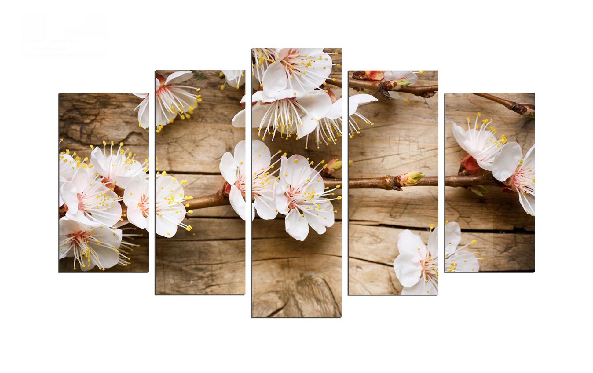 Bild Blume 5 Teile, 110 x 60 cmDekorative Wandmalerei