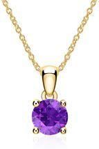14 karaat gouden ketting en hanger met Amethist