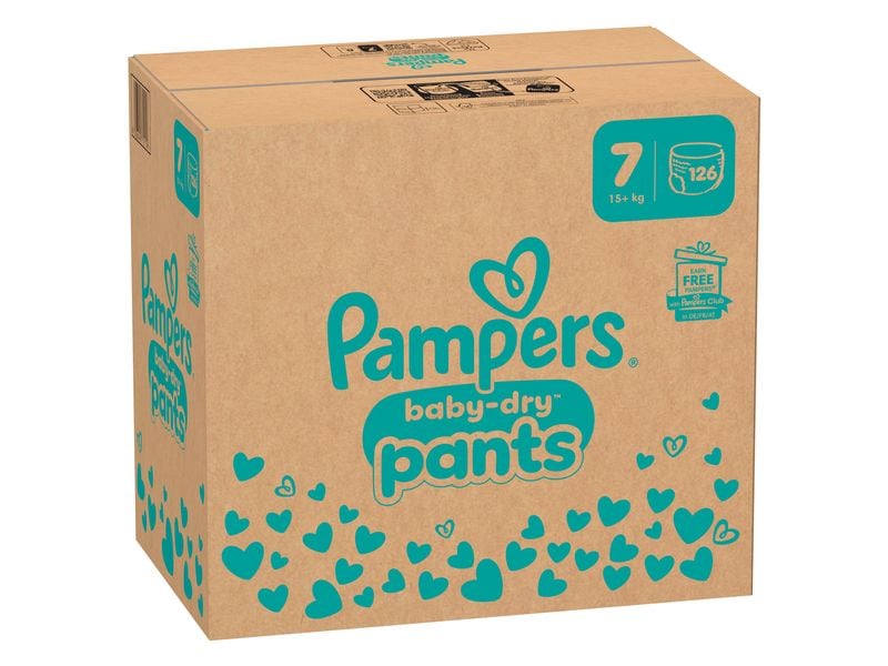 Pampers Windeln Baby Dry Pants Extra Large Grösse 7 Monatsbox 17  kg, 126 Stück