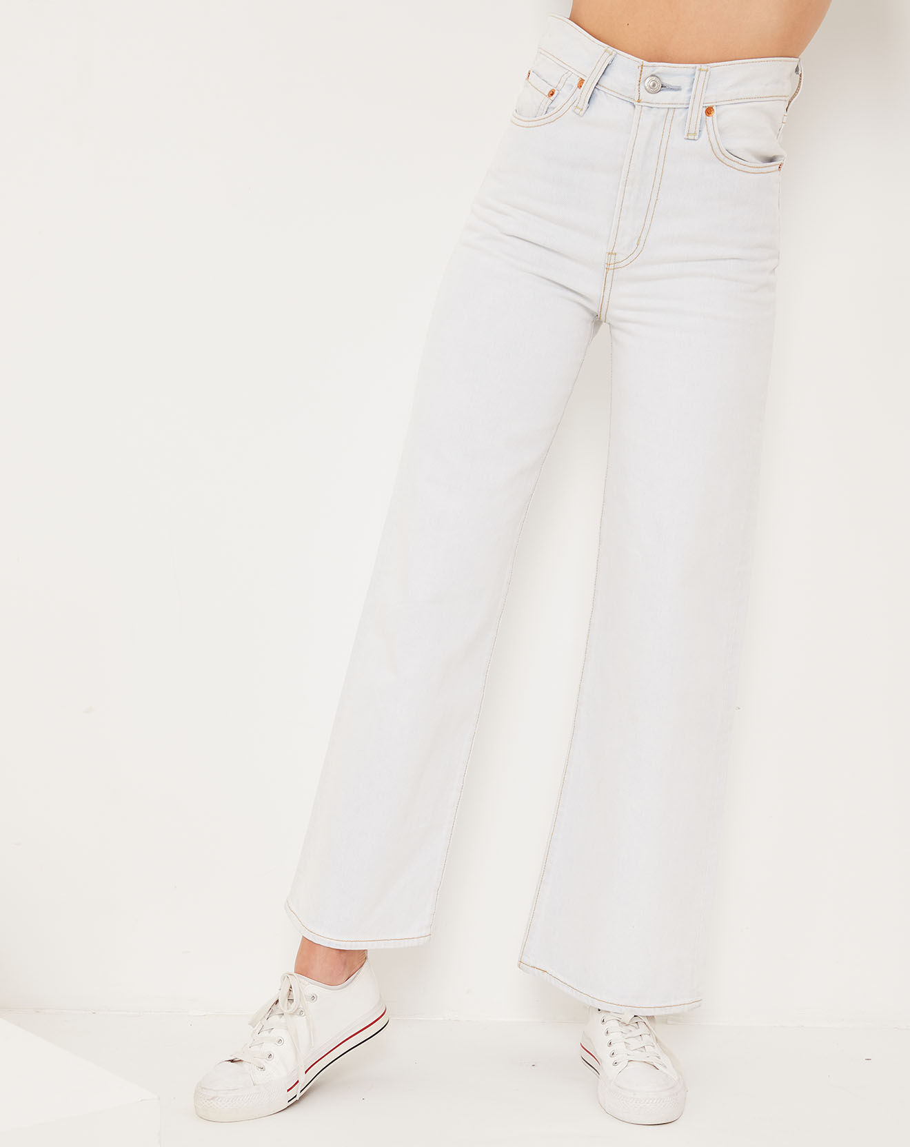Levi's® Jean Ribcage Wide Leg bleu blanchis