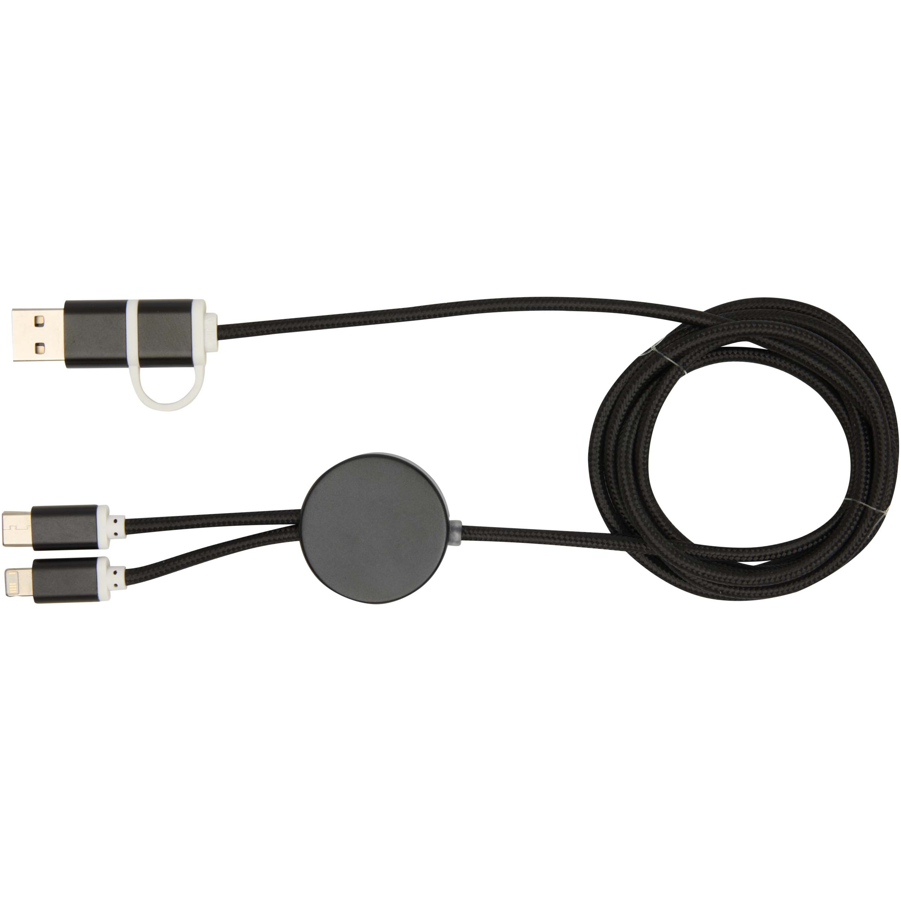 PF Concept 124425 - Câble 5 en 1 Alasia en aluminium et plastique recyclés de 150 cm pour la synchronisation des données et la charge rapide de 27 W
