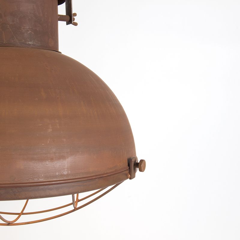 Industriële hanglamp roestbruin met gouden binnenkant - Engine