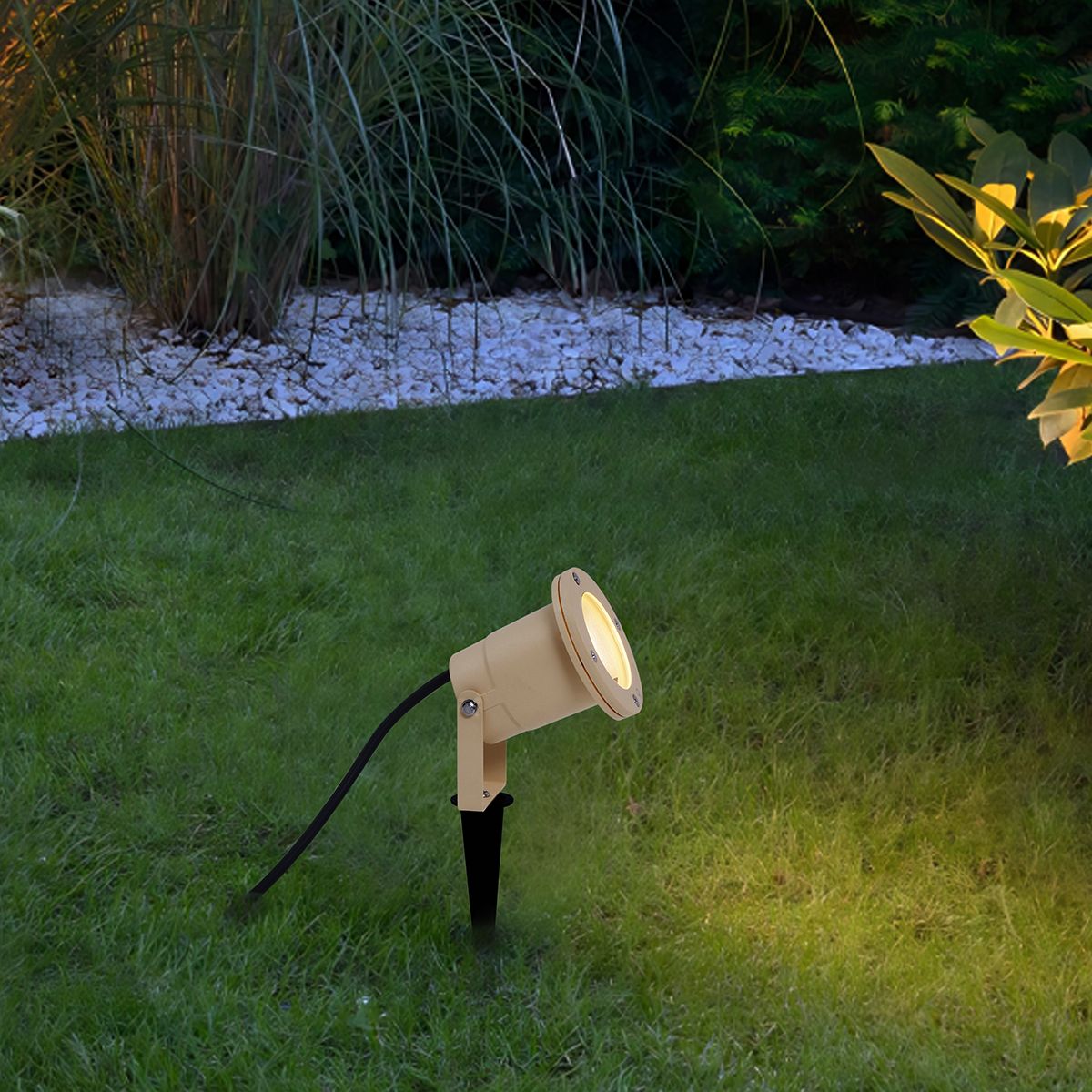 Prikspot beige GU10 50mm verstelbaar IP65 incl. snoer en stekker - Basic