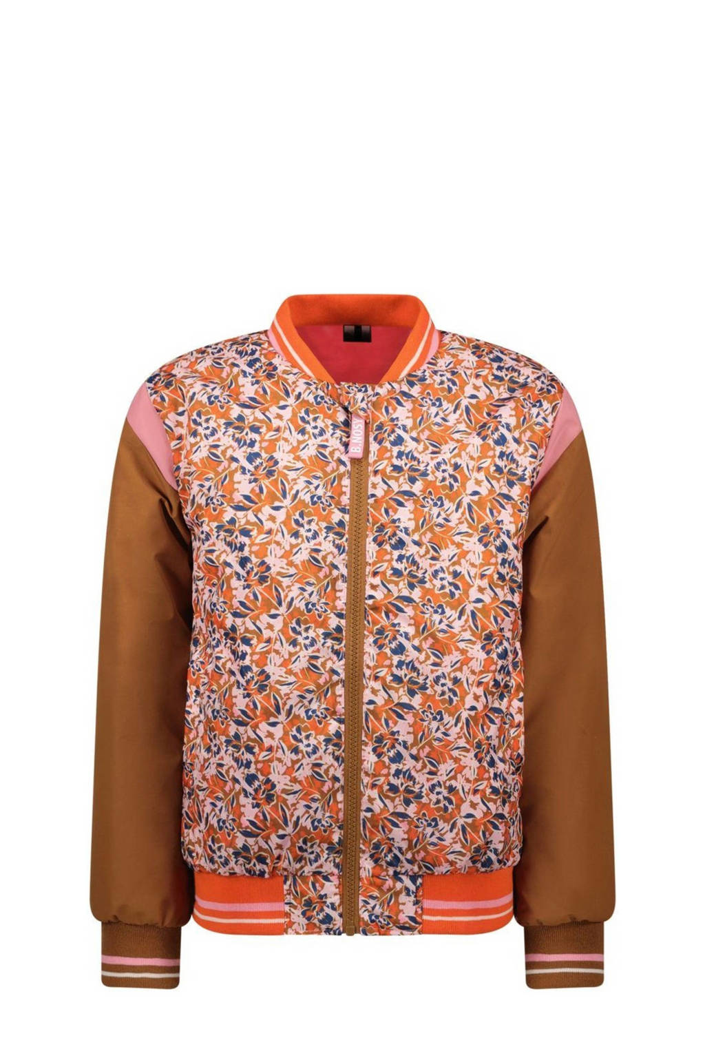 B.Nosy coated bomberjack zomer Sacha met all over print bruin/oranje