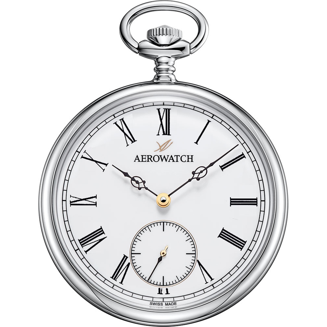 Aerowatch Taschenuhr Lépine Mechanical Römische Indizes Silbrig / Weiss Ø 48.5mm