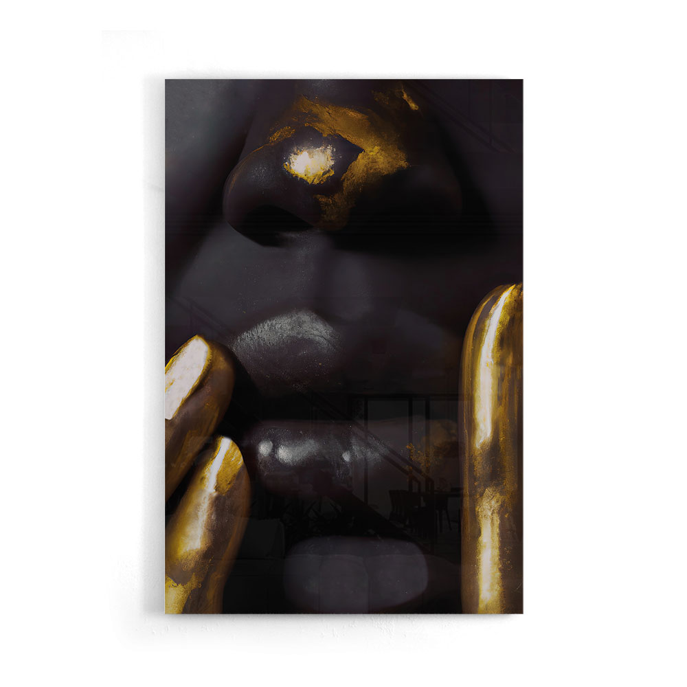 Walljar acrylglas schilderij - Golden Fingers Acrylglas schilderij - 120 x 180 cm