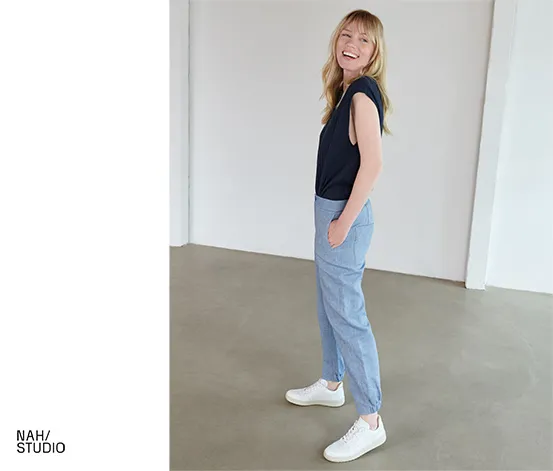 NAH/STUDIO Geripptes Shirt | Baumwoll-Hanf-Mix