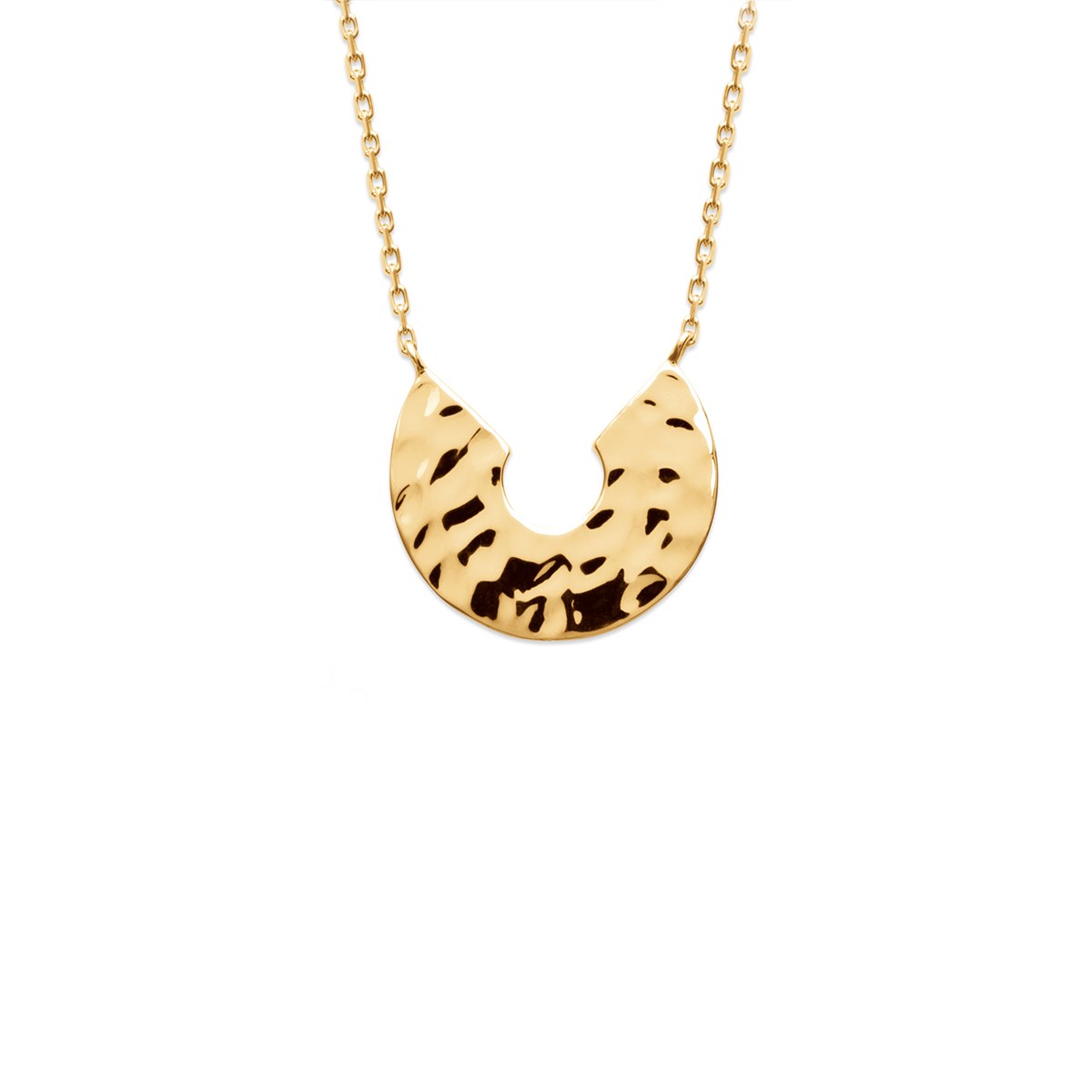 Collier en plaqué or jaune martelé LUNA - Bijoux Privés Discovery