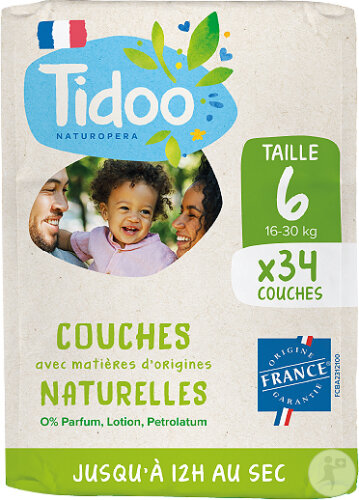 Tidoo Couche Écolabellisée France Taille 6 16-30kg 34 Pièces