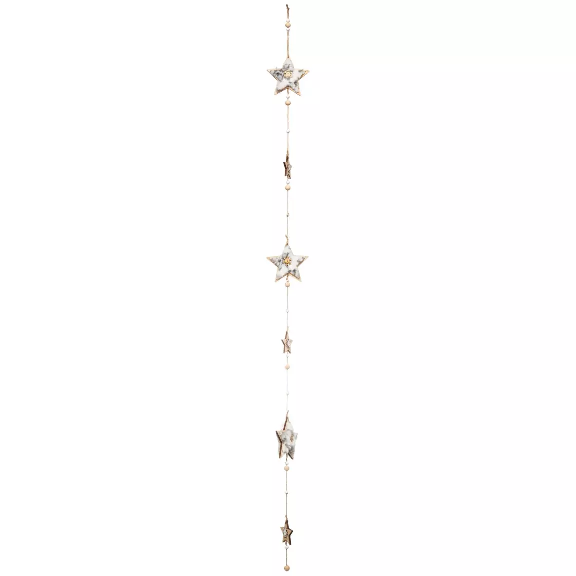 Guirlande en bois (1,5 m) Etoiles et fourrure