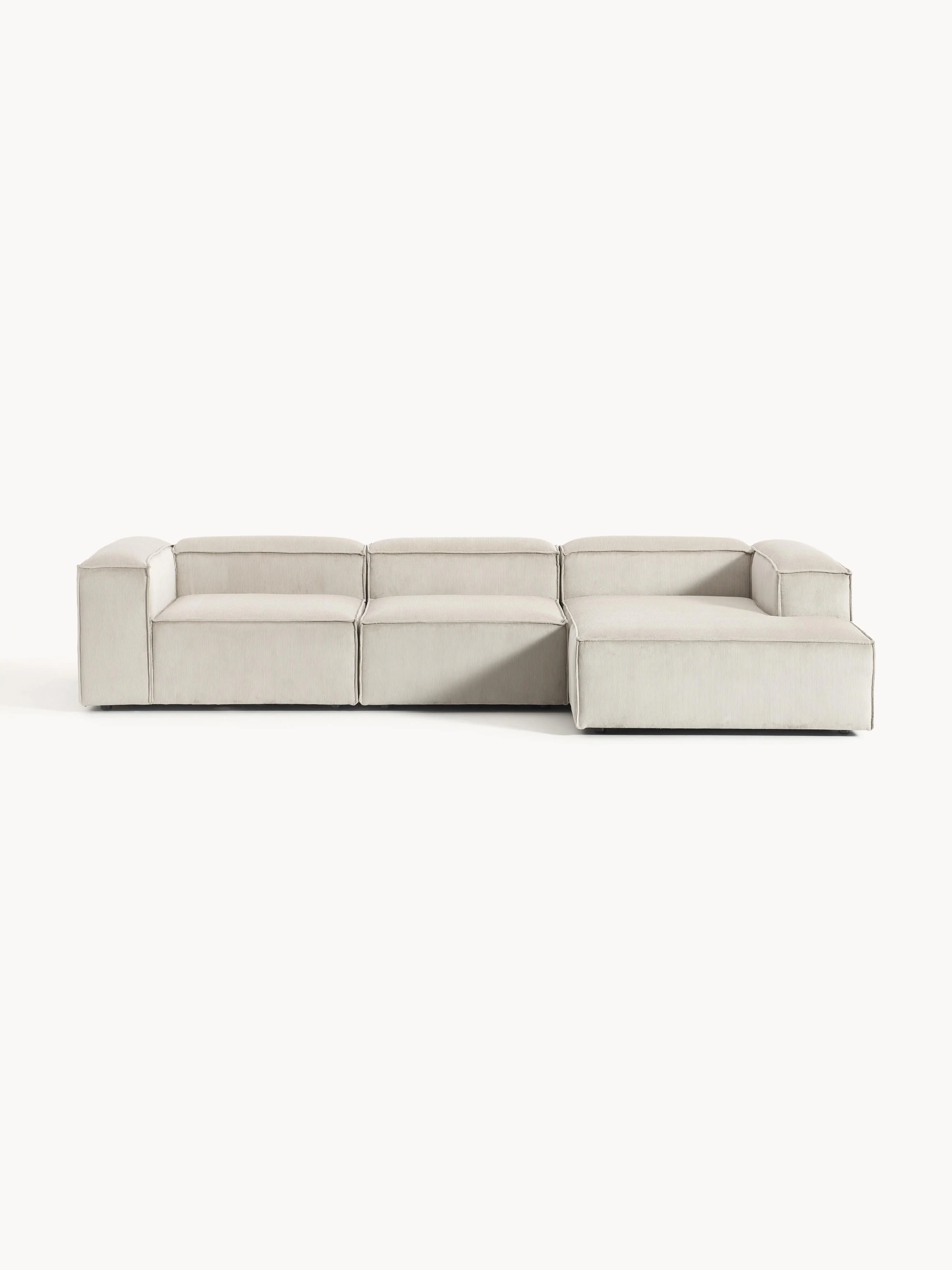 Modulaire ribfluwelen hoekbank Lennon (4-zits)