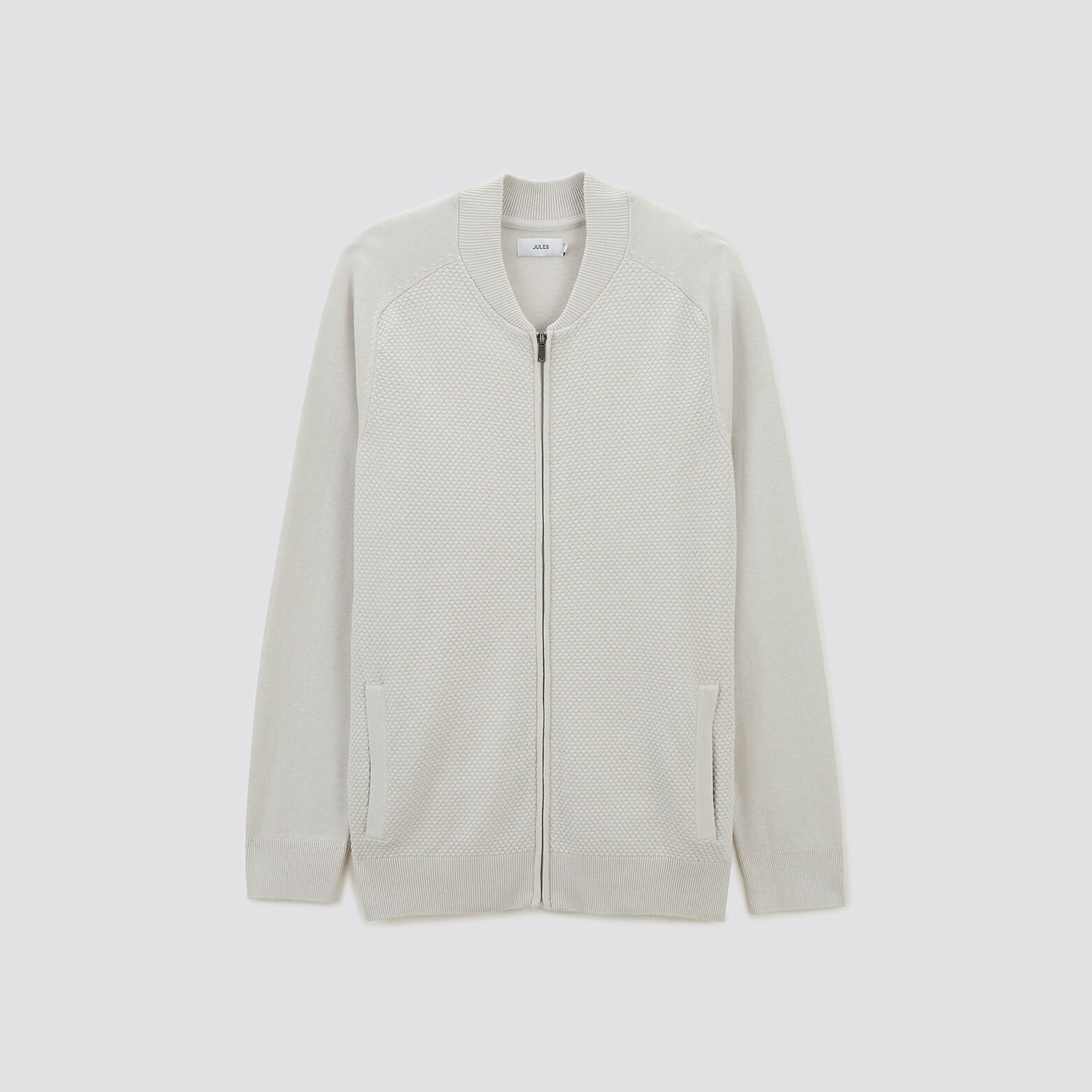 Gilet zippé uni Gris moyen