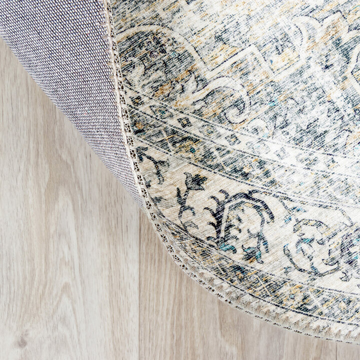 Rond Vintage vloerkleed - Lago Grijs | Hoge kwaliteit