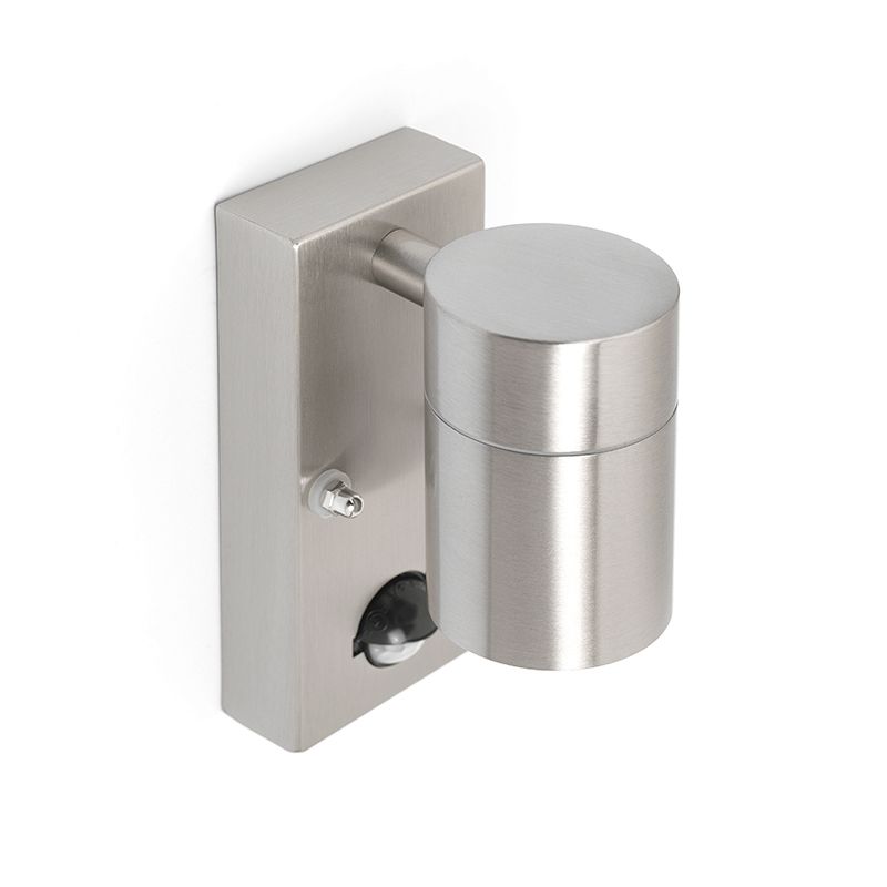 Buitenwandlamp staal IP44 met bewegingssensor - Solo
