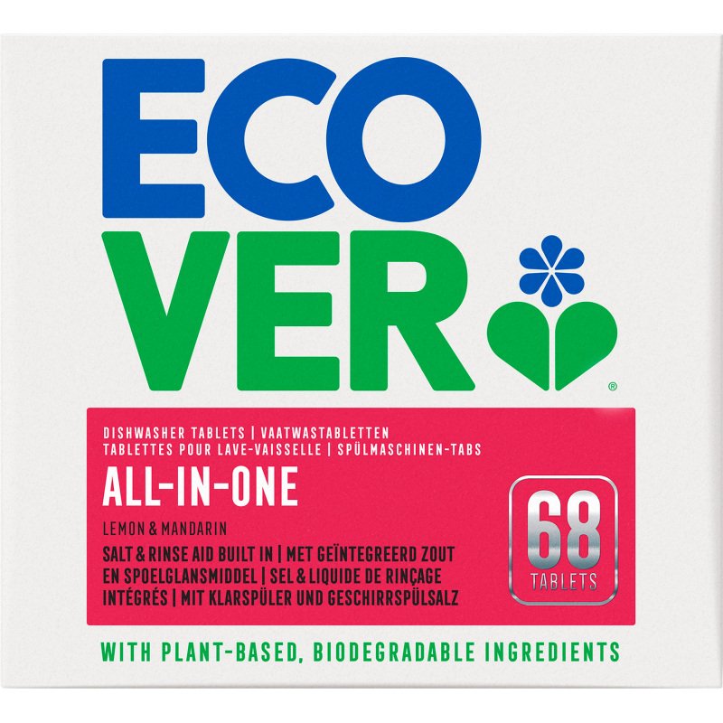 Tablettes écologique Ecover lave-vaisselle All in 1 - Boîte de 68 tablettes
