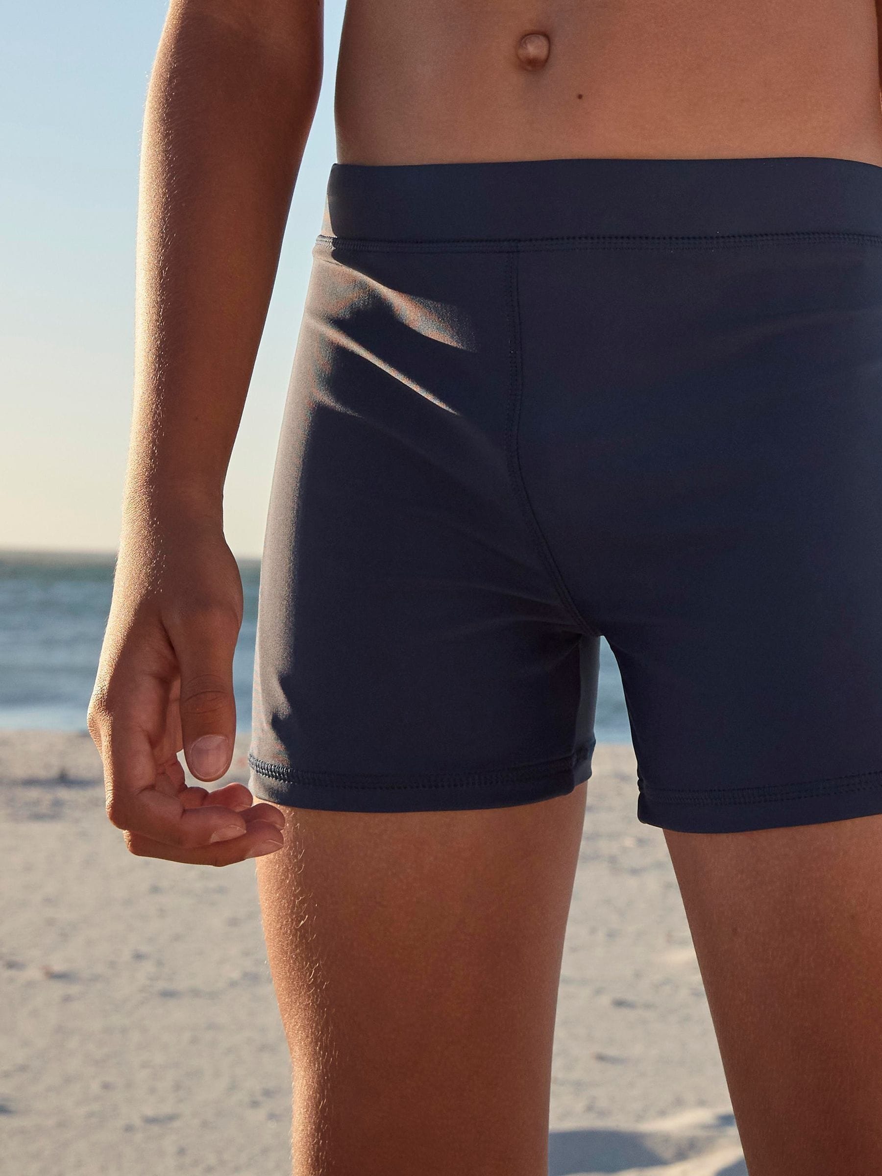 Donkerblauw - Stretch zwemshorts (3-16 jr)