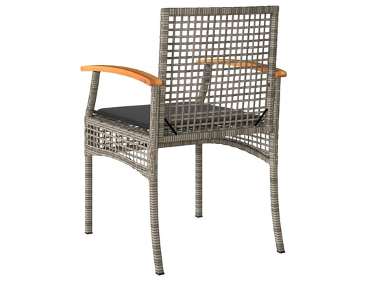 VIDAXL - Chaises de jardin coussins lot de 4 gris résine tressée acac...