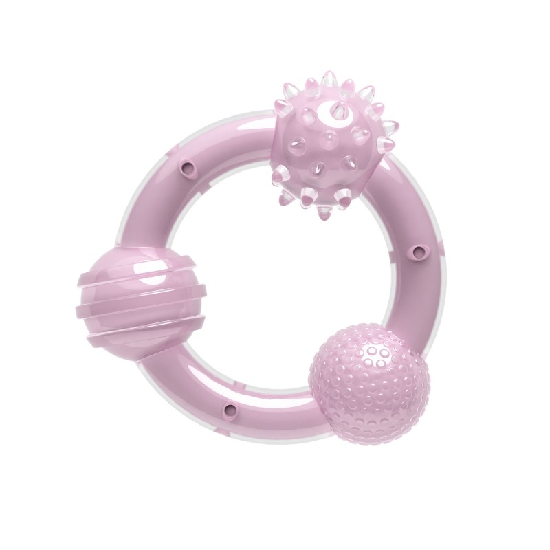 Brinquedo para mastigar Zeus Duo Three Rings para cães, 15 cm, lilás, aroma de coco