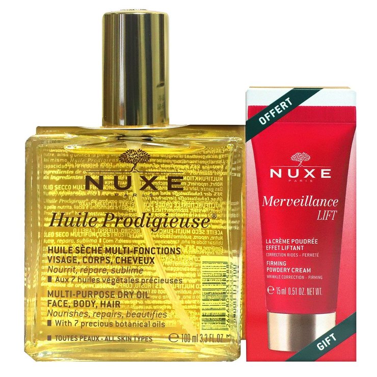 Huile prodigieuse sèche 100ml + crème poudrée effet liftant offerte