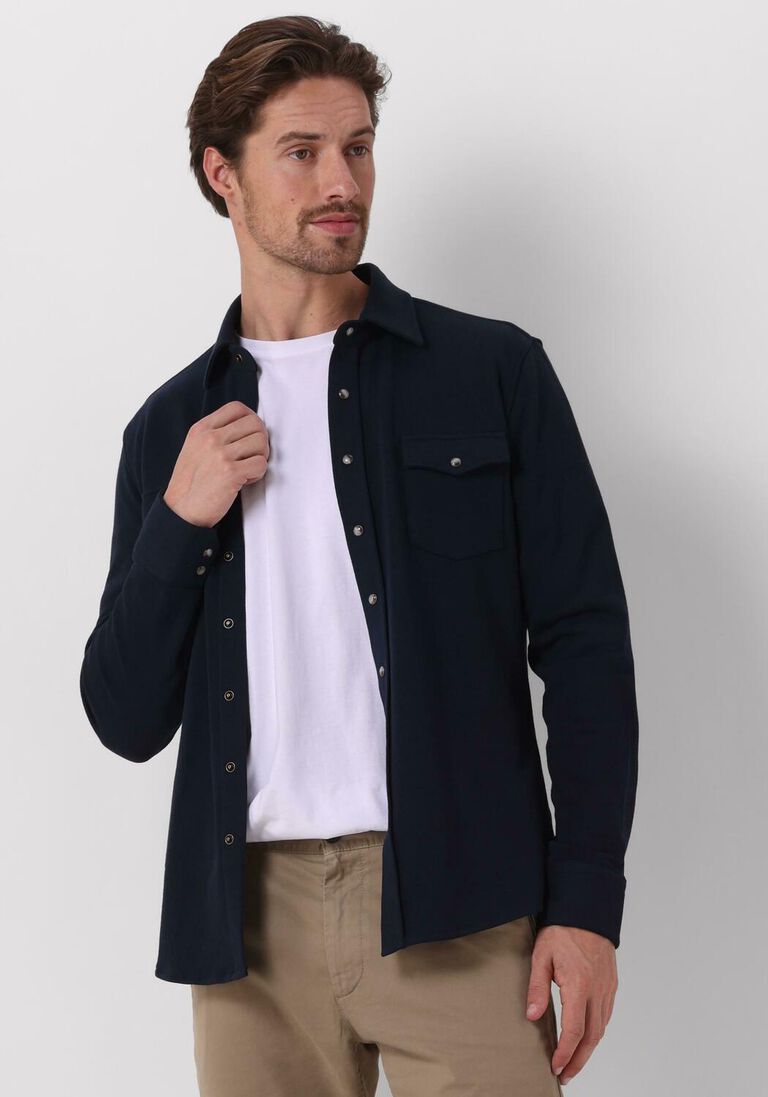 PROFUOMO donkerblauwe profuomo casual overhemd overshirt wester