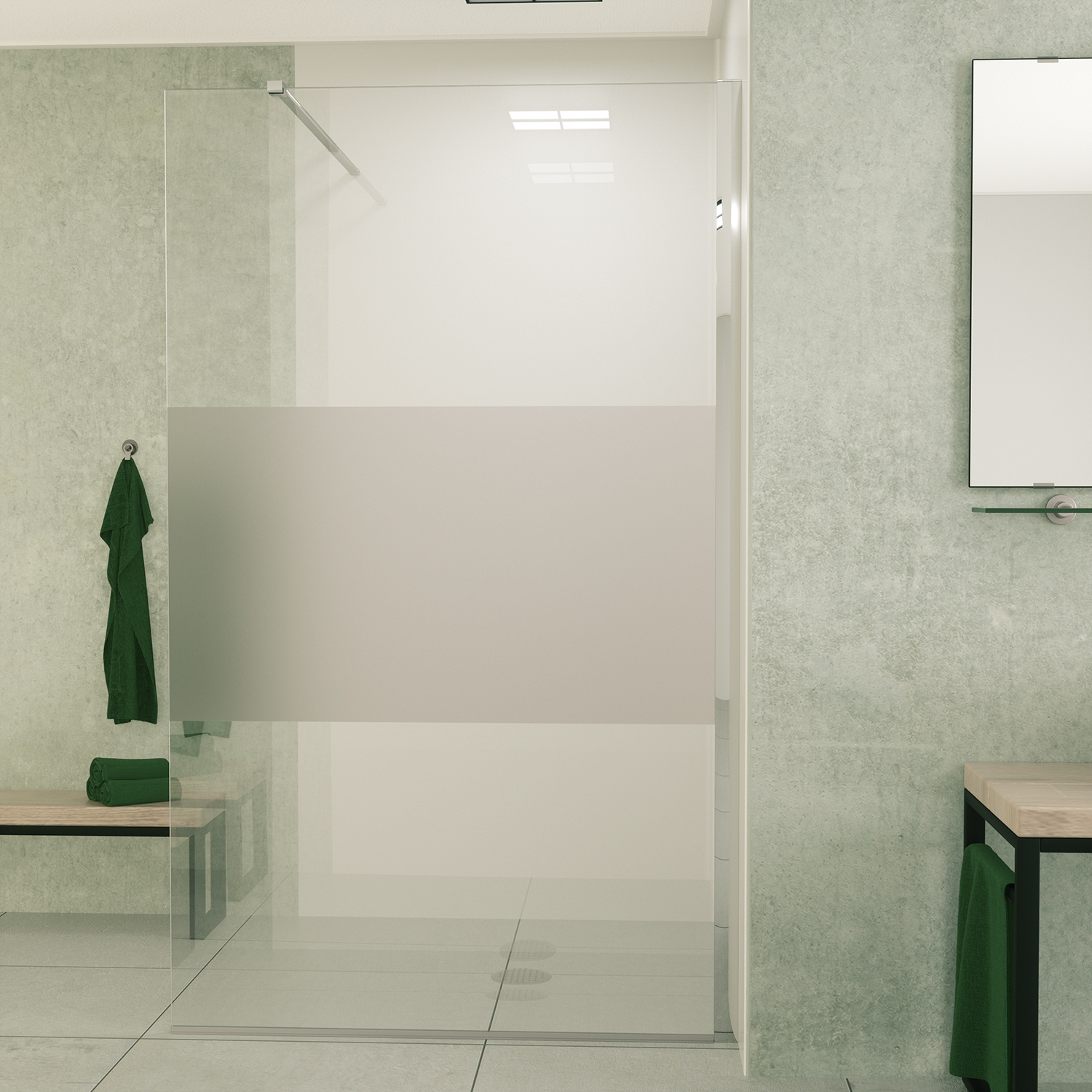 Mueller Slimline inloopdouche 100cm schaamband anti-kalk inclusief chroom profiel & stang