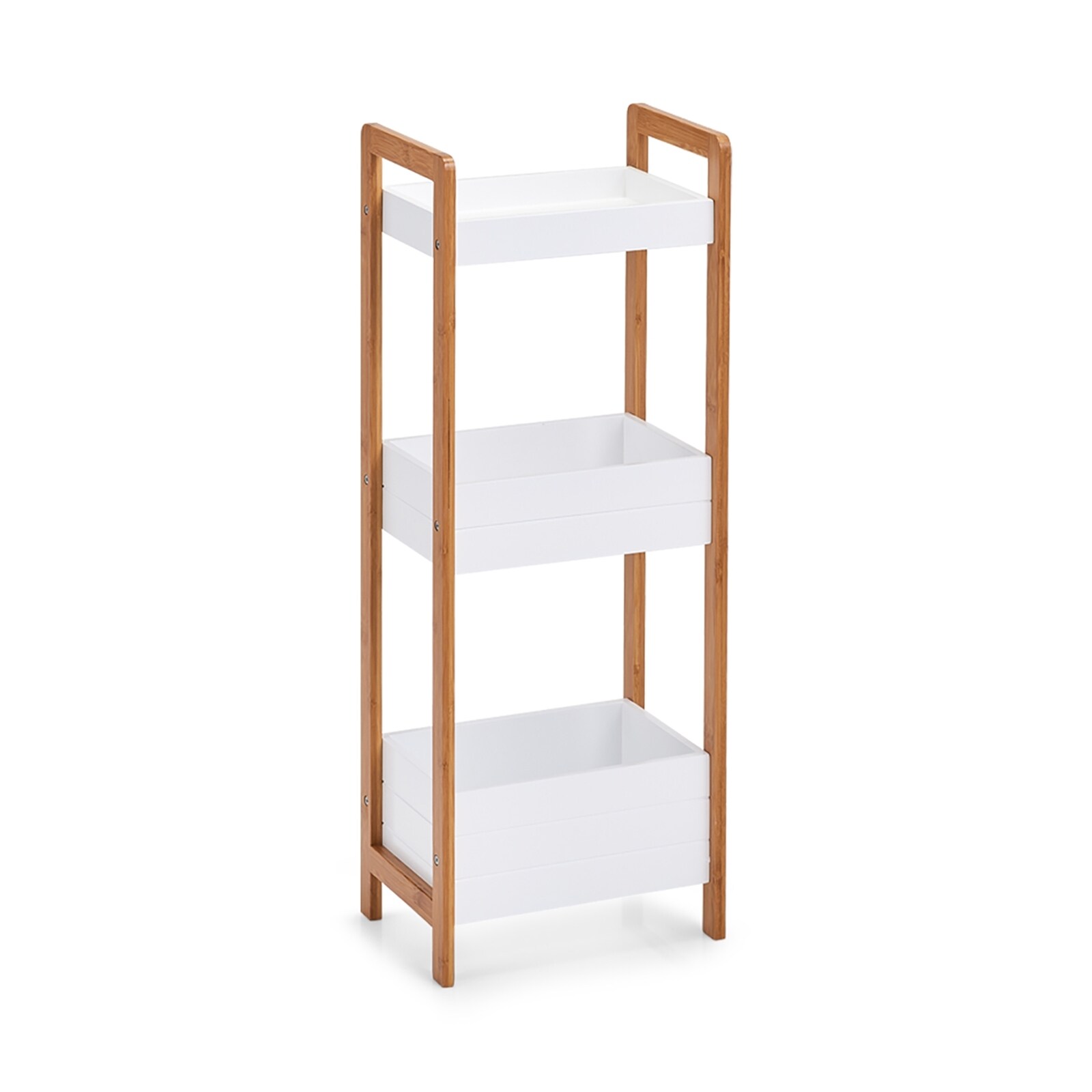 HTI-Living Standregal mit 3 Ablagefächern, weiß Bambus, MDF
