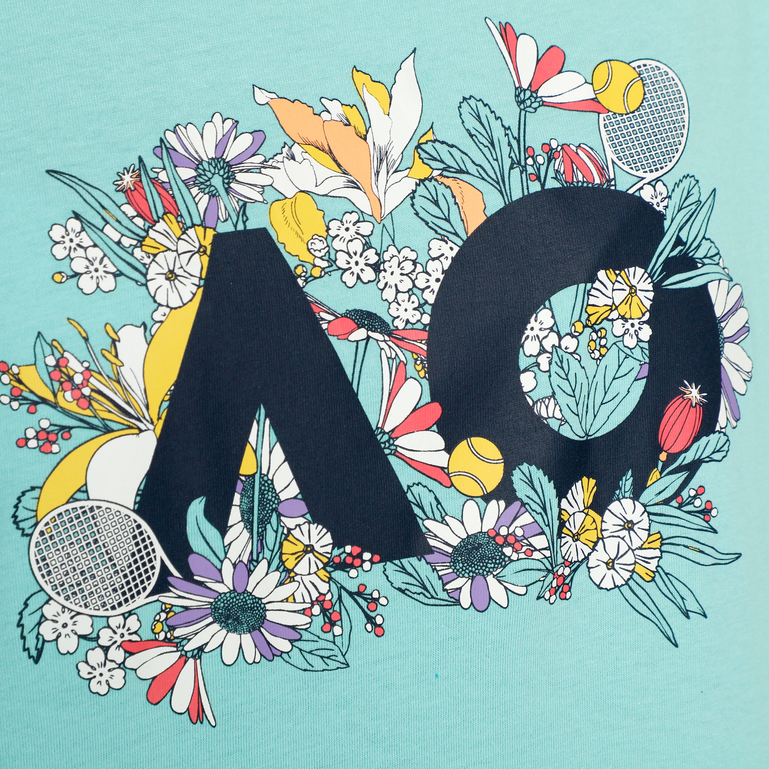 Australian Open AO Floral Logo T-shirt Femmes - Turquoise , Multicouleur