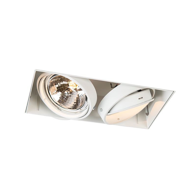 Set van 6 Inbouwspot wit draai- en kantelbaar AR111 Trimless 2-lichts - Oneon