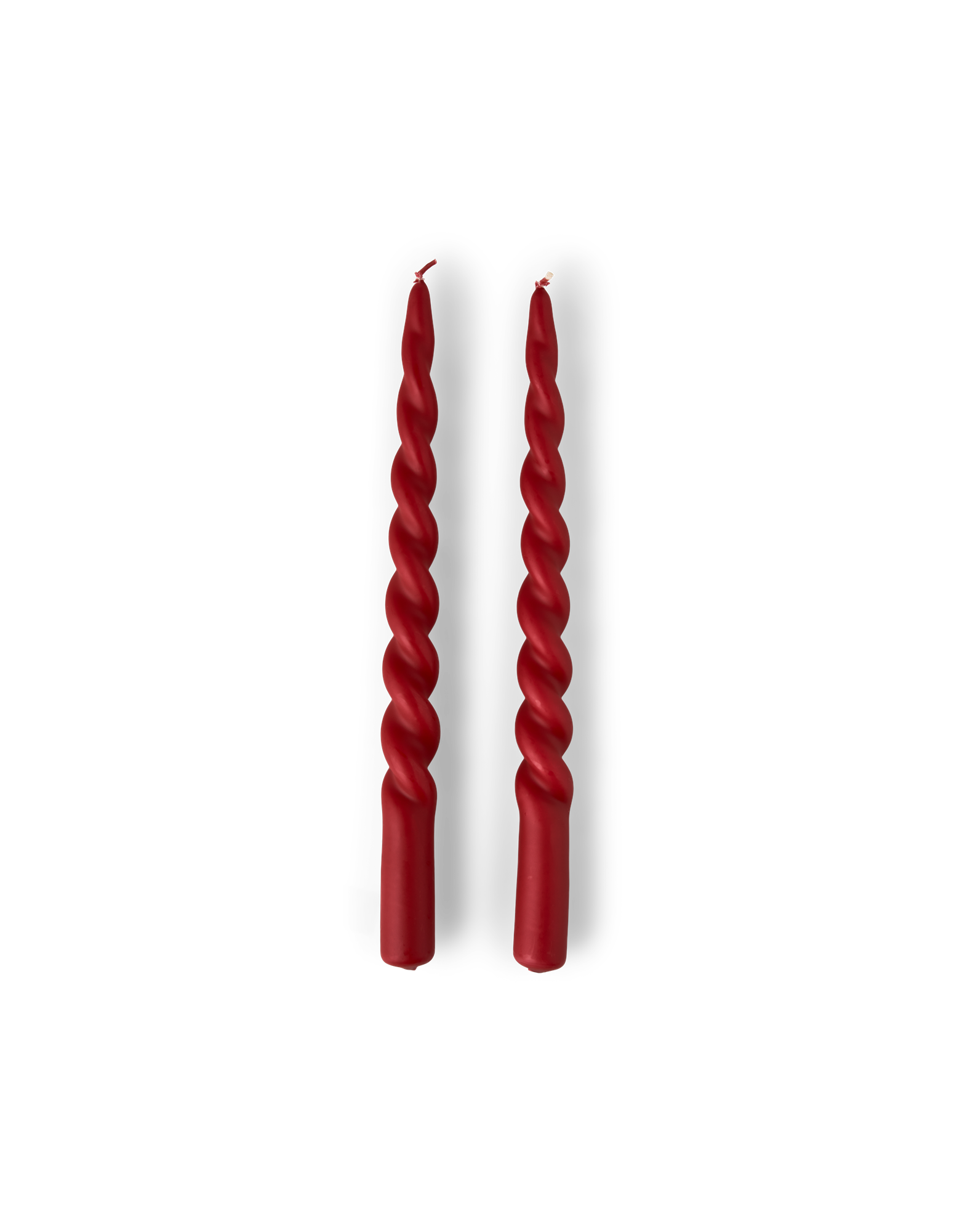 Snoede lys 28 cm | Paraffinvoks. 28 x 2,2 cm. 2 stk. | Red