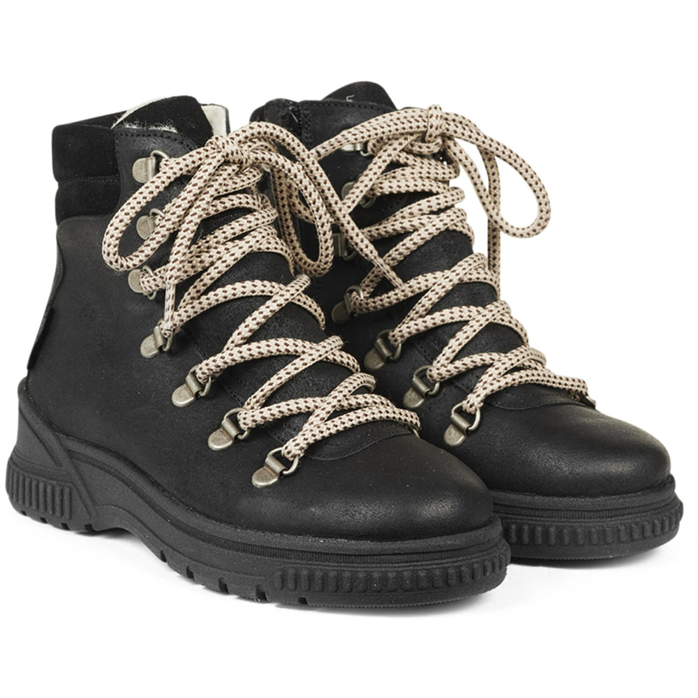 Køb Angulus Black Tex-Snørestøvle Med Lynlås Og Uldfoer | Luksusbaby