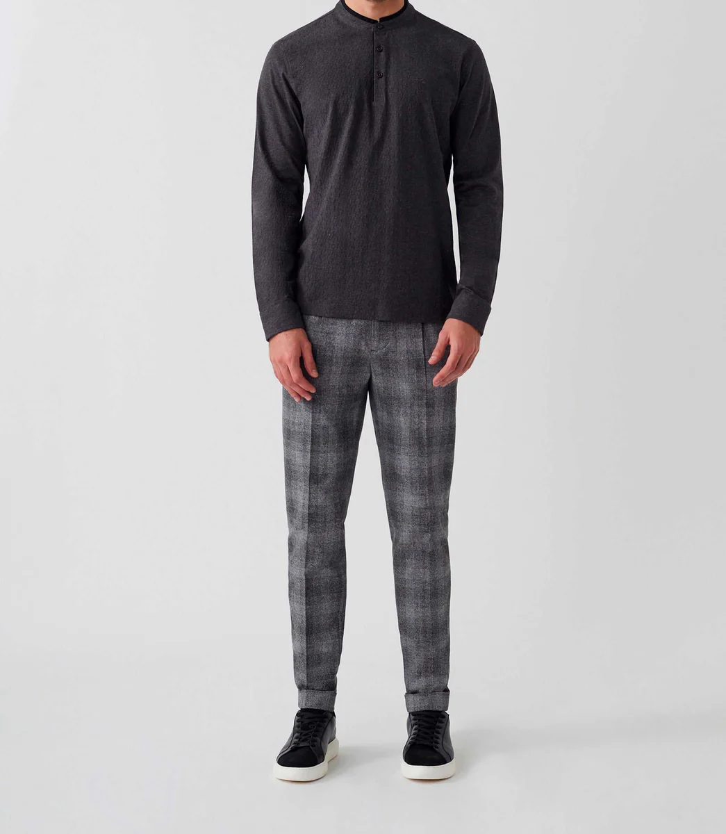 Polo manches longues anthracite 