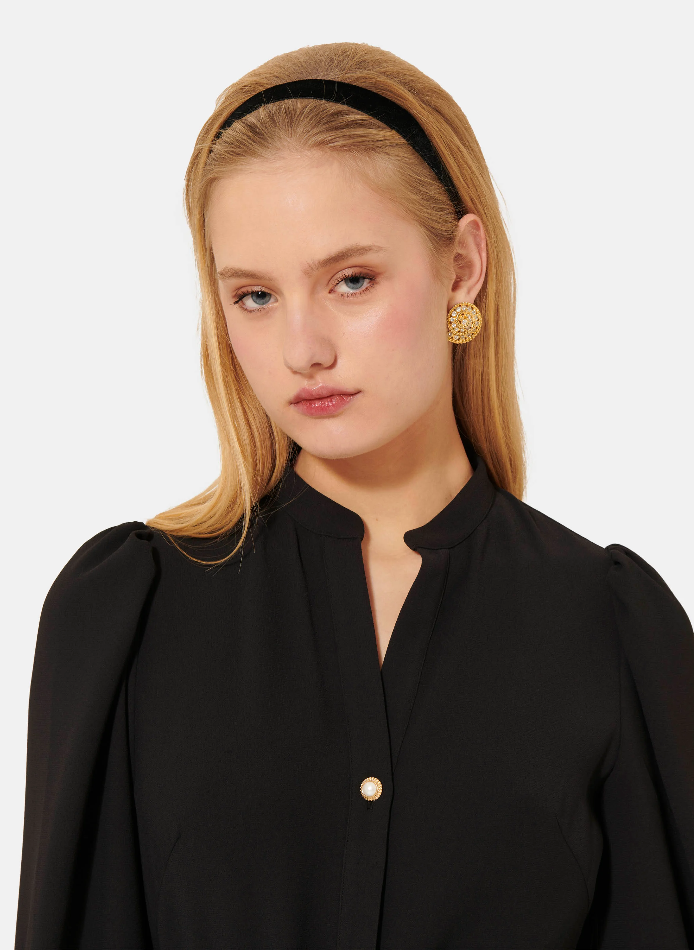 RIVOLTINA - Robe longue col V | Noir