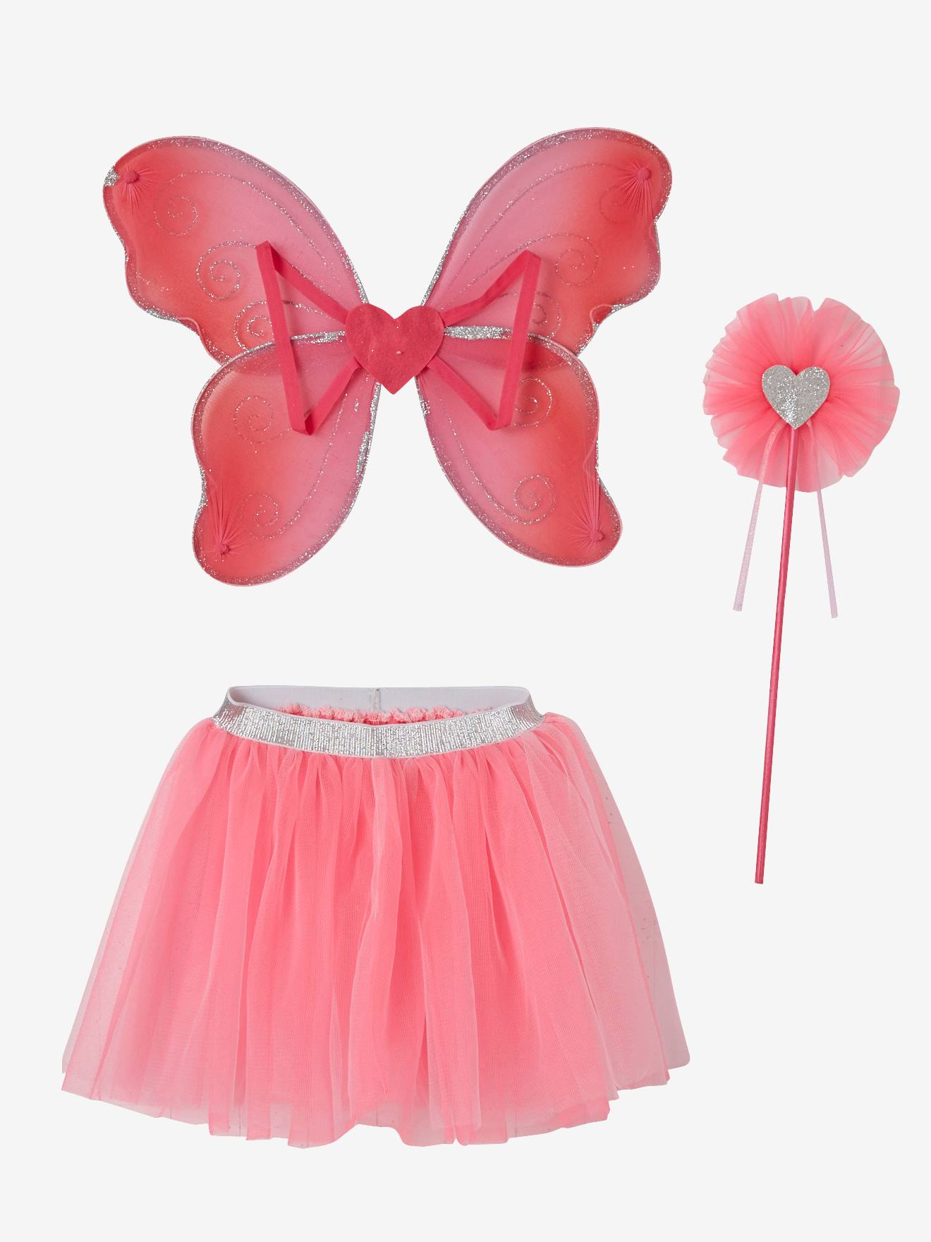 Fantasia de fada + varinha mágica rosa