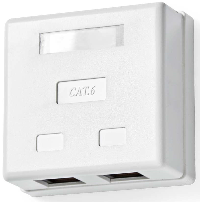 Nedis CCGP89110WT wanddoos opbouw - 2 Port - U/UTP CAT6 wit