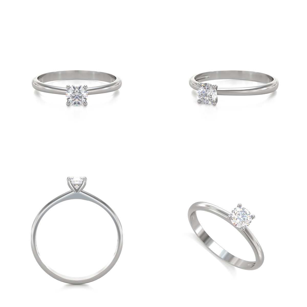 Bague ADEN Solitaire Or Blanc Diamants 1.59grs