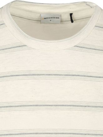 No-Excess T-Shirt Crewneck Jacquard Stripes Ecru 28350450-011 kopen