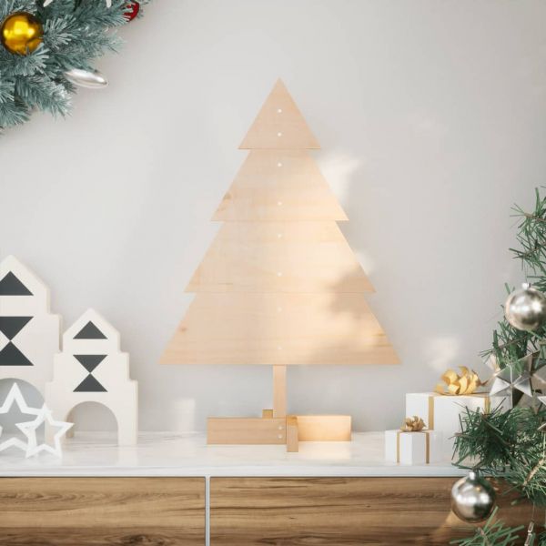 vidaXL Árvore de Natal em Madeira Decorativa 70 cm Madeira Maciça - 2050732401