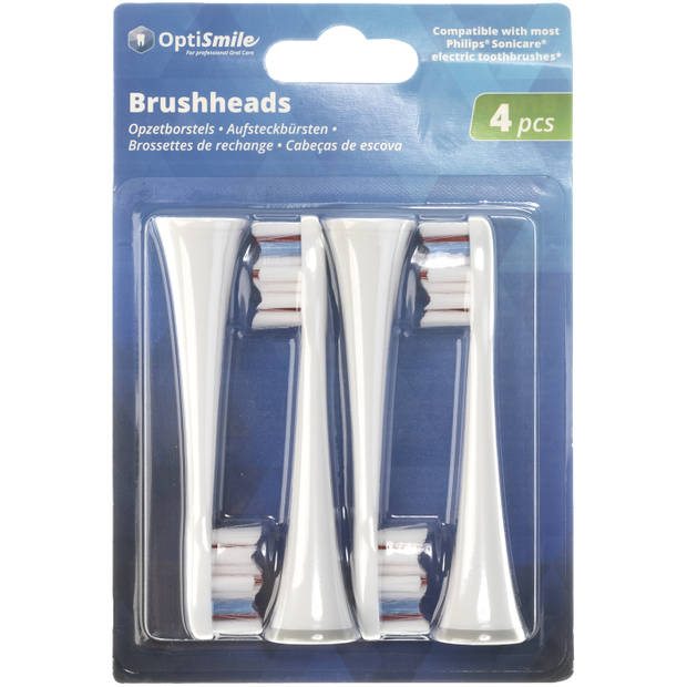 OptiSmile opzetborstels 4st wit - geschikt voor Sonicare