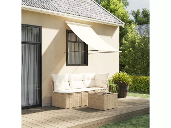 Auvent rétractable crème 100x150 m tissu et acier